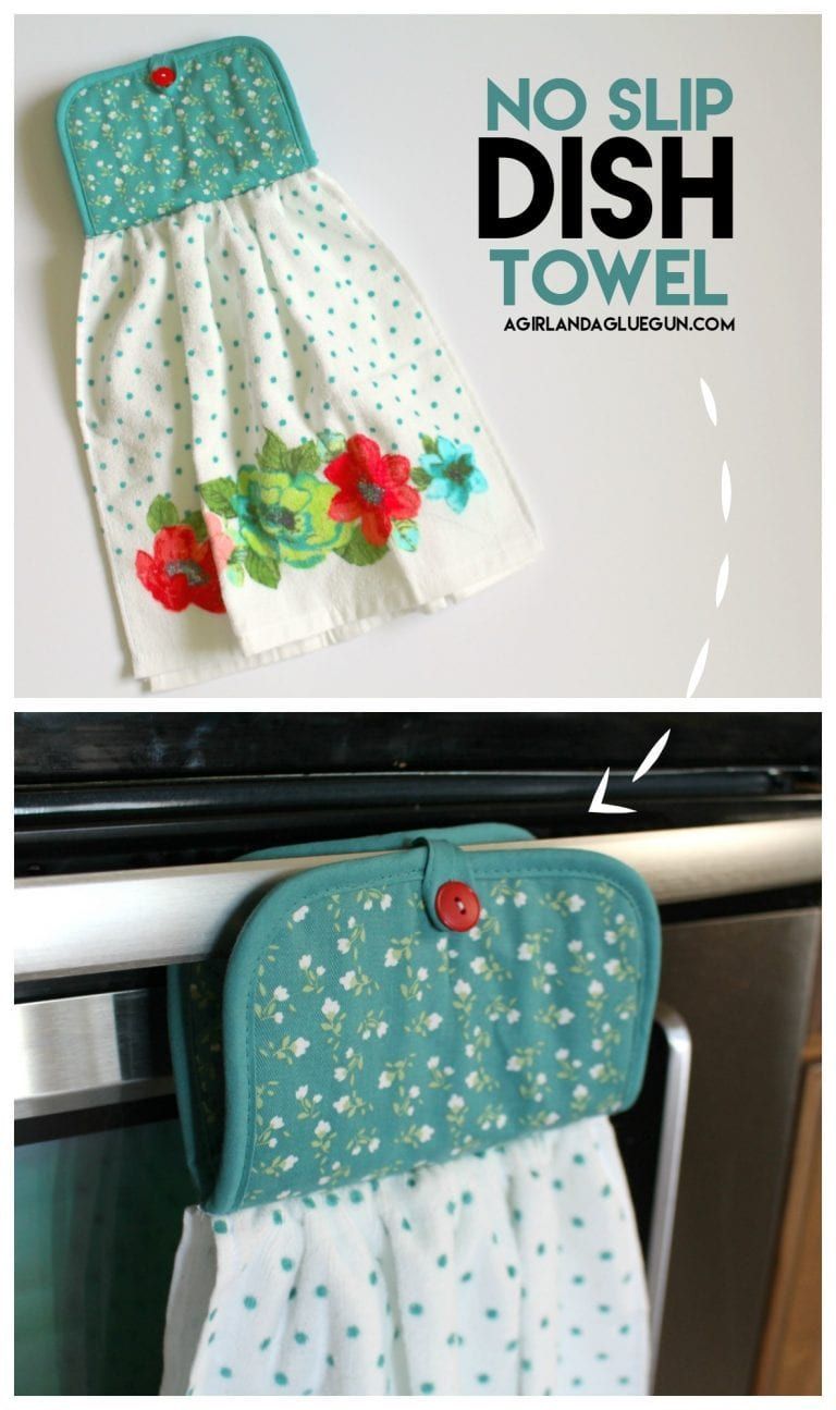 NO slip Dish towel! - A girl and a glue gun -   19 fabric crafts posts ideas