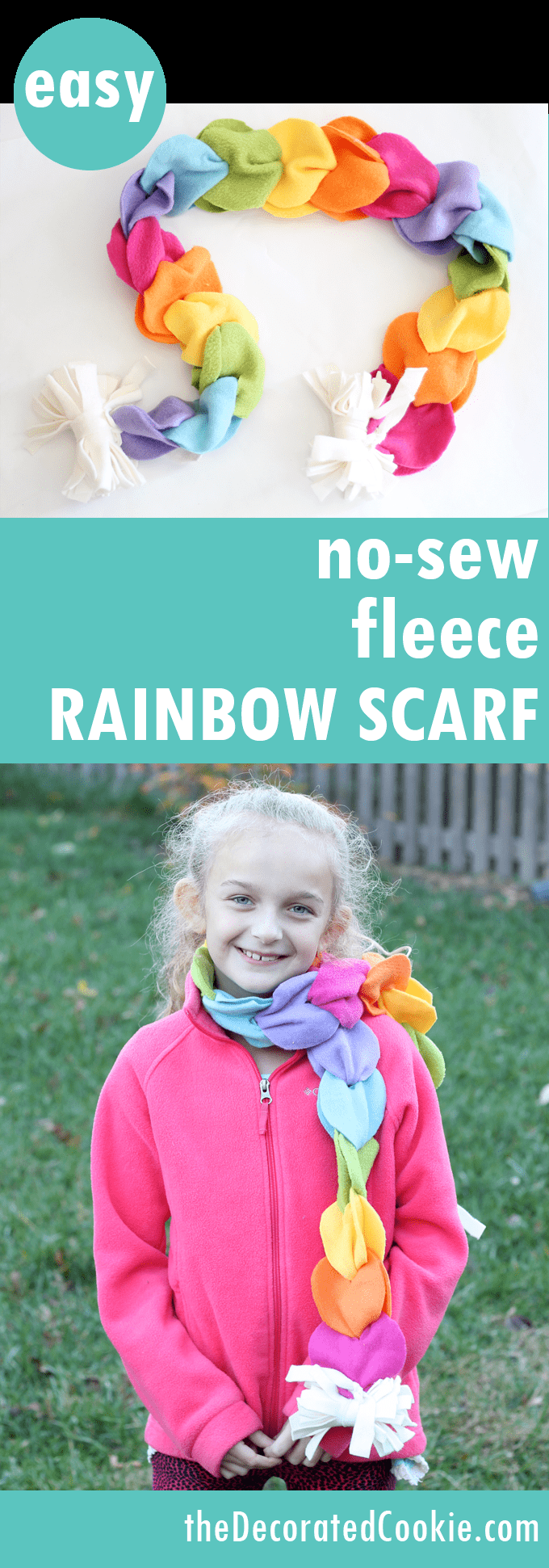 no-sew rainbow fleece scarf -   19 fabric crafts posts ideas