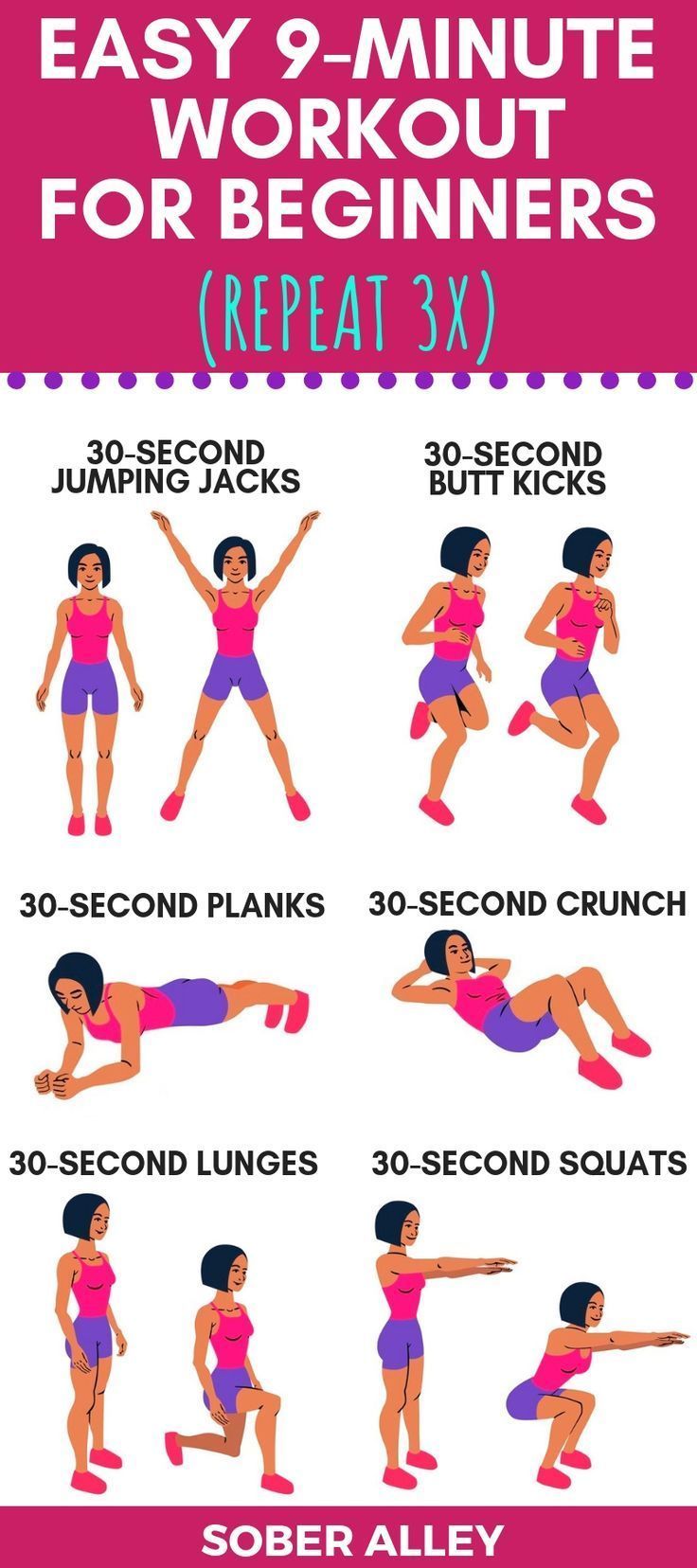 Super Simple 9-Minute Fat Burning Workout For Beginners -   10 fitness Sport simple ideas