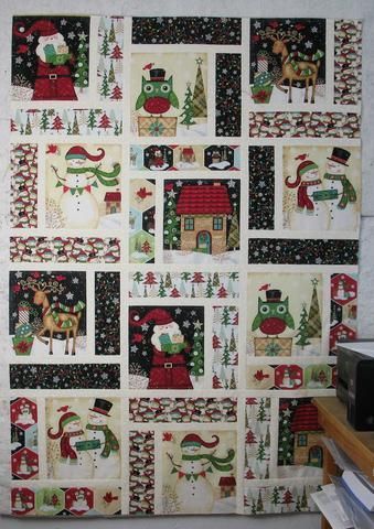 How to Make a Christmas Panel Quilt -   14 fabric crafts Christmas quilt blocks ideas