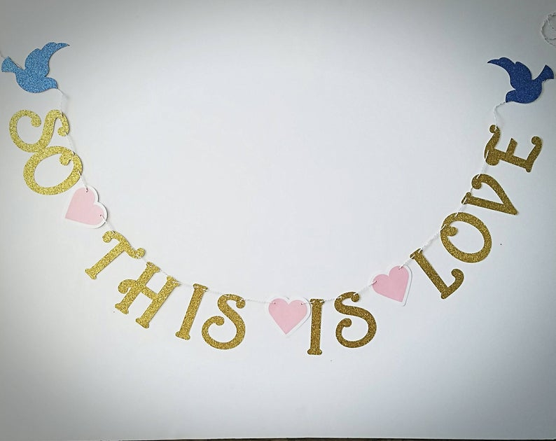 So This Is Love Banner / Disney Banner / Cinderella Banner for Weddings, Bridal Showers, engagement parties -   14 wedding Themes cinderella ideas