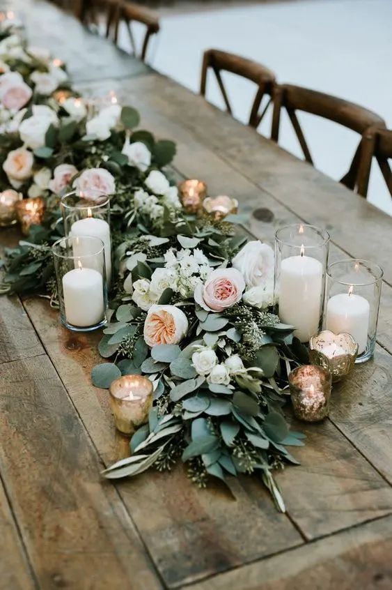 15 wedding Table garland ideas