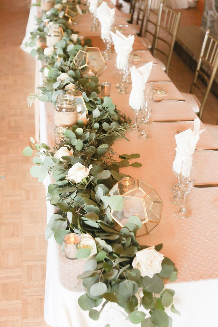 Christina & Ryan's Wedding at the WaterStone Estate & Farms | VintageBash -   15 wedding Table garland ideas