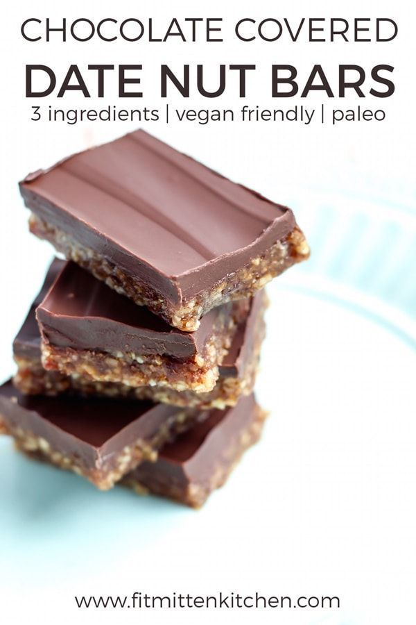 Simple 3-Ingredient Chocolate Covered Date Nut Bars • Fit Mitten Kitchen -   17 desserts Vegan food processor ideas