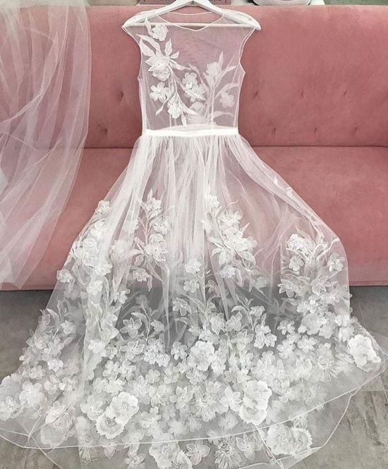 Sexy See Through Long Wedding Dresses Bridal Gowns prom dress with Lace Appliques cg3818 -   17 dress Lace diy ideas