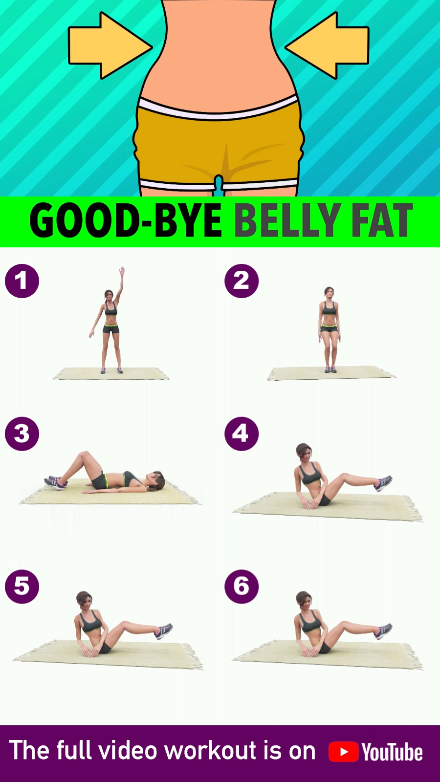 Good-Bye Belly Fat! -   17 fitness Exercises video ideas
