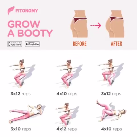 GROW A BOOTY! -   17 fitness Exercises video ideas