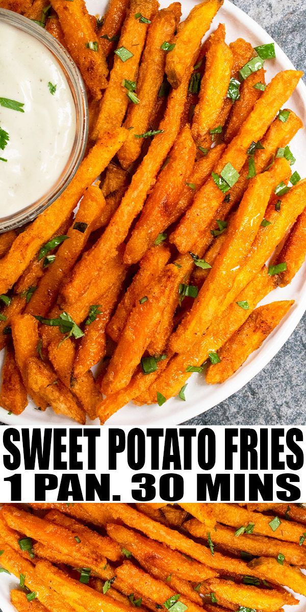 Crispy Baked Sweet Potato Fries (One Pan) -   17 healthy recipes Sweet easy snacks ideas