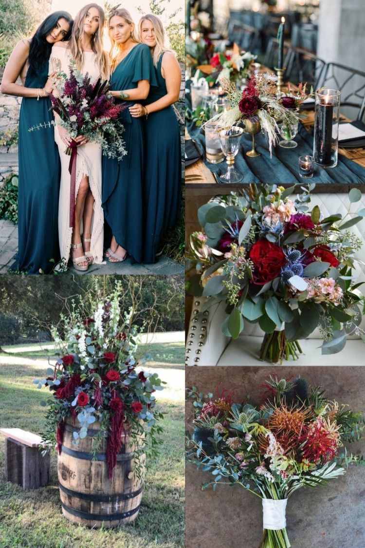 6 Perfect Dark Teal Wedding Color Schemes for Fall -   17 wedding fall ideas
