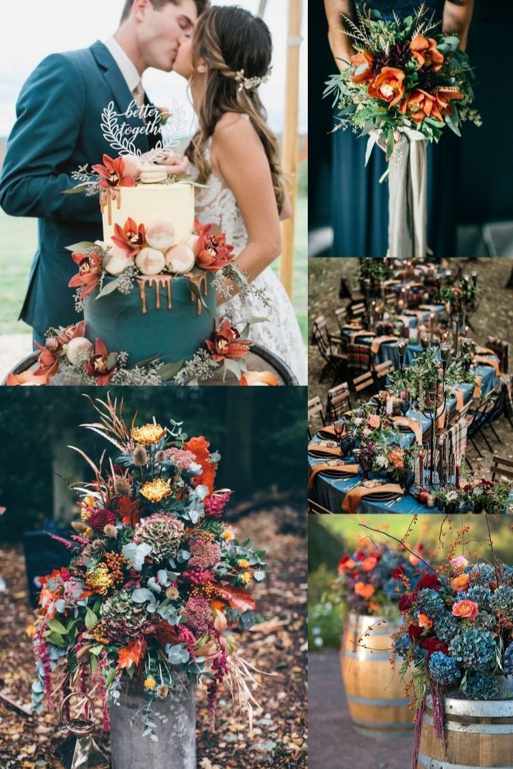 20 Dark Teal and Rust Orange Wedding Color Ideas for Fall -   17 wedding fall ideas