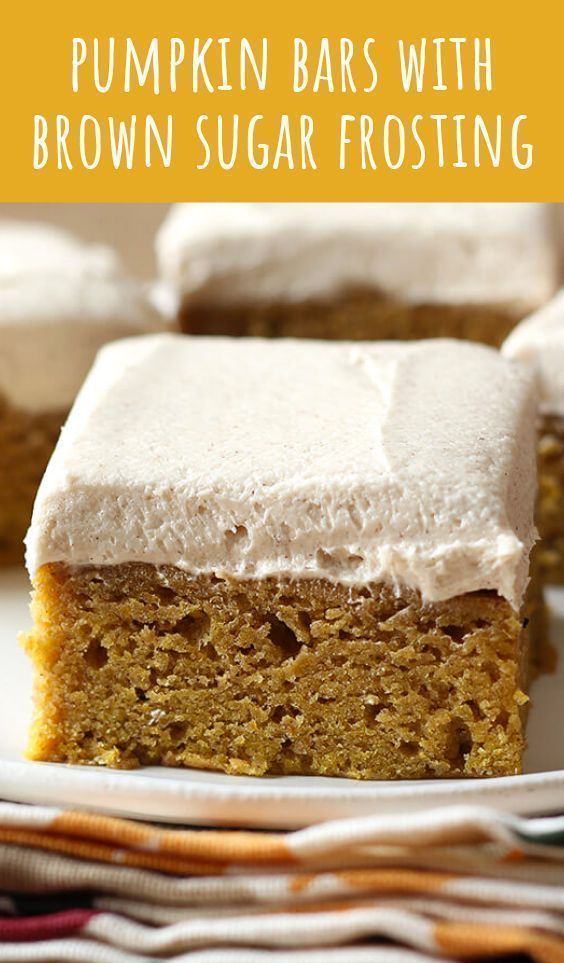 Pumpkin Bars with Brown Sugar Frosting -   19 desserts Bars dads ideas