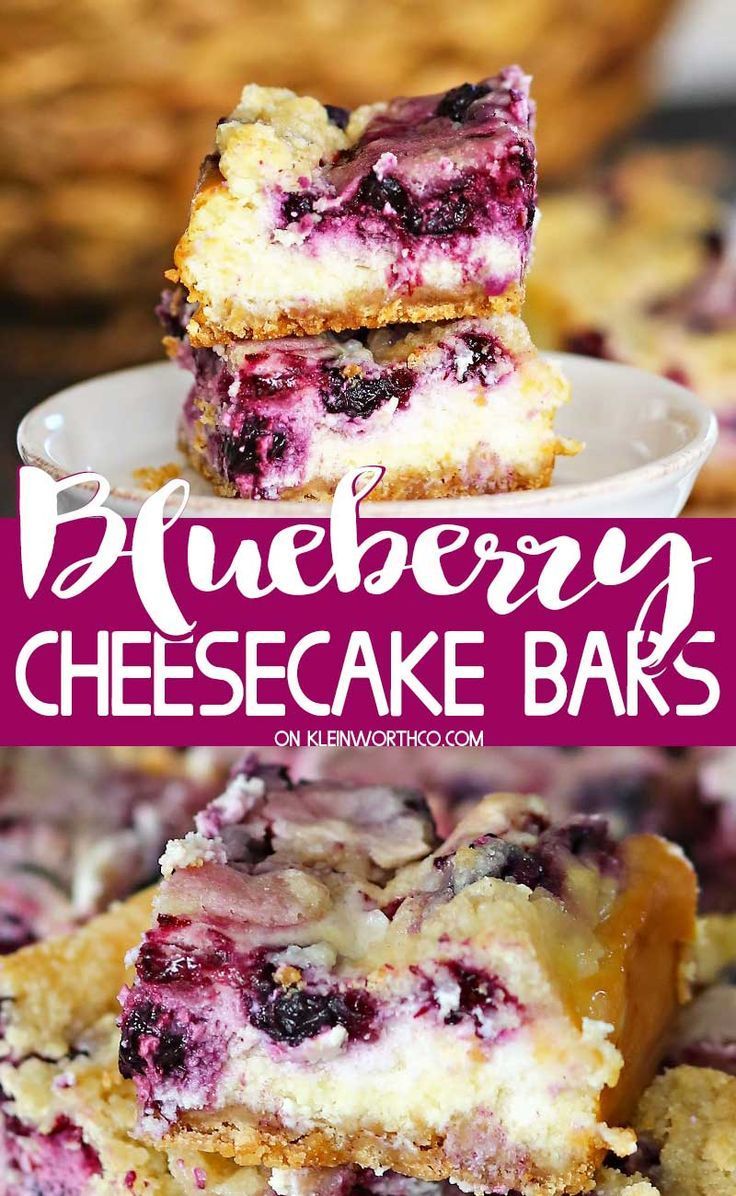 Blueberry Cheesecake Bars -   19 desserts Bars dads ideas