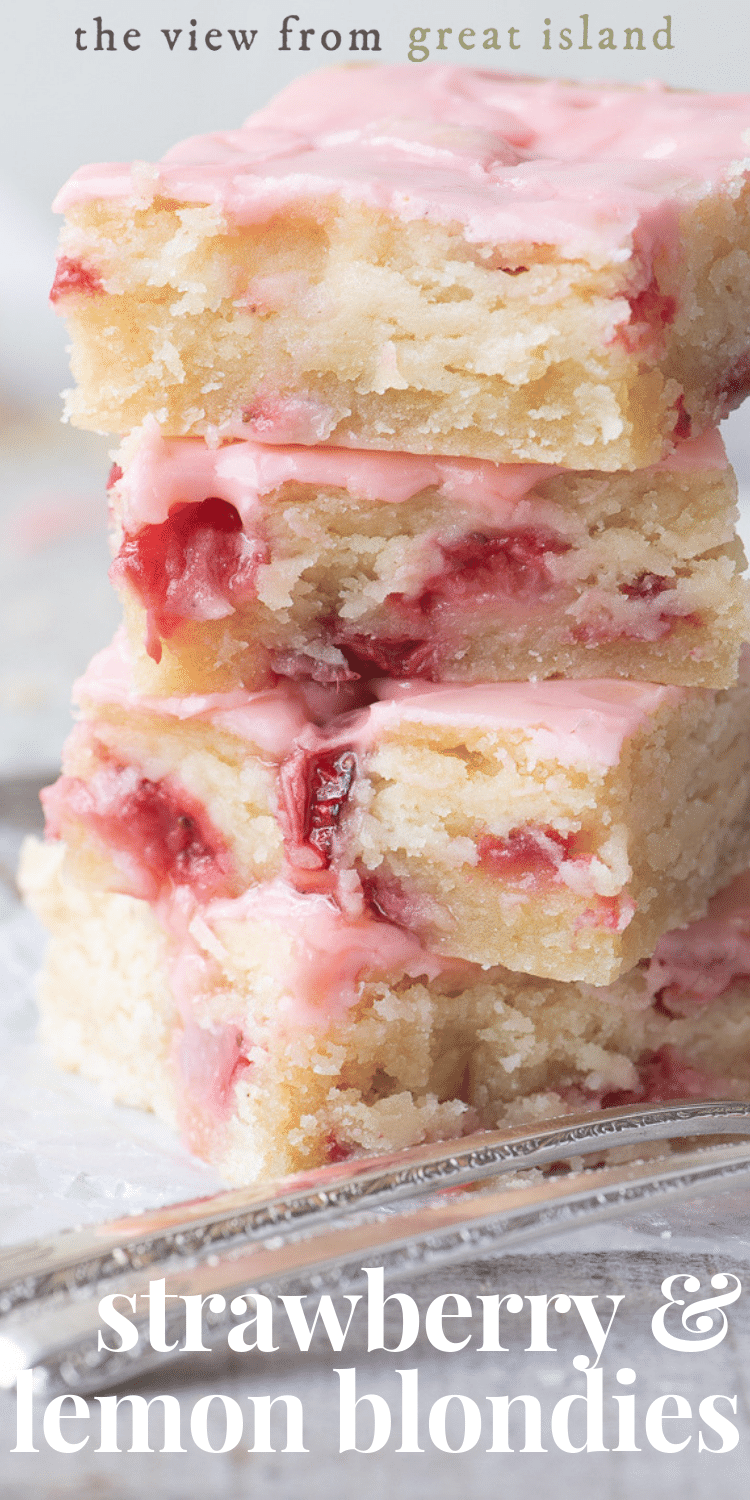 Strawberry Lemon Blondies -   19 desserts sweet treats ideas