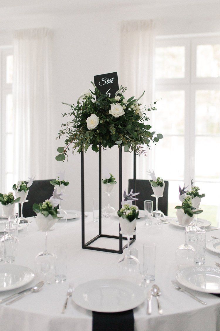 Matte Black Modern Rectangular Tall Metal Stand Wedding Centerpiece -   19 modern wedding ideas