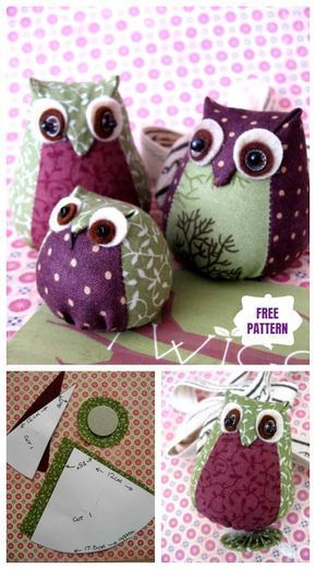 DIY Cute Fabric Owl Toy Tutorial - Free Template -   7 fabric crafts Toys free pattern ideas