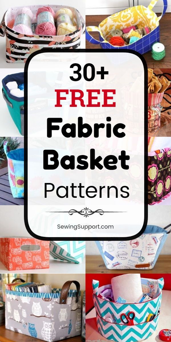 Free Fabric Basket Patterns (Over 30 designs) -   7 fabric crafts Toys free pattern ideas