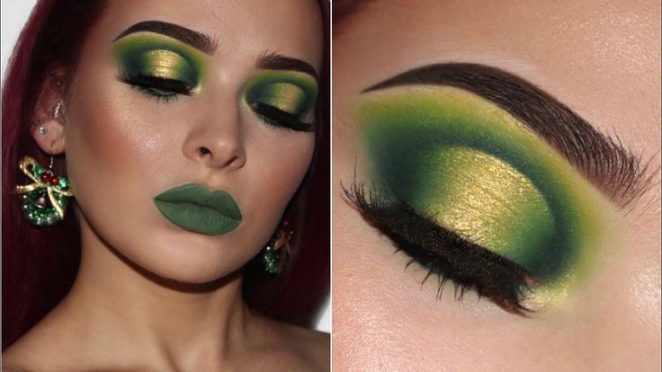 Green & Gold Halo Eye | Christmas Inspired Makeup Tutorial - YouTube -   12 makeup Gold green ideas