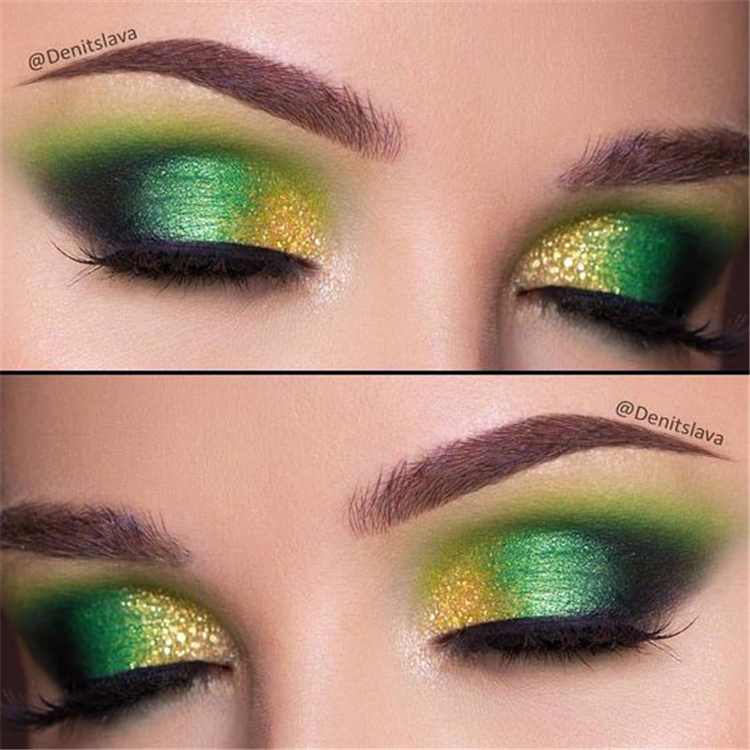 50 Stunning Christmas Green Eyeshadow Makeup Ideas You Must Know - Page 4 of 50 - Cute Hostess For Modern Women -   12 makeup Gold green ideas