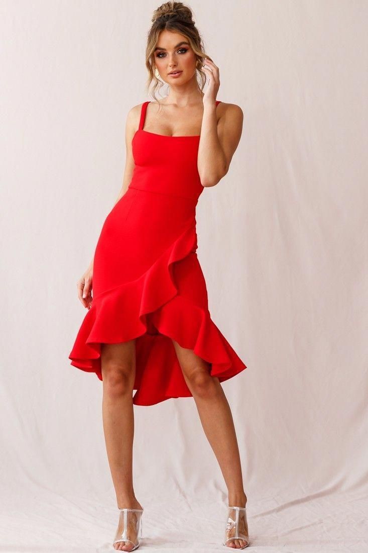 Cartagena High-Low Asymmetric Salsa Dress Red -   12 red dress Coctel ideas