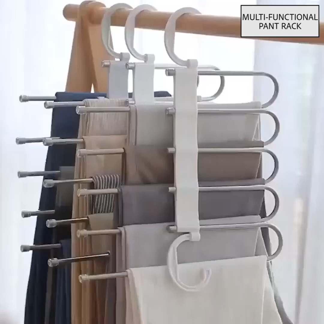 Multi-Functional Pants RacK -   13 DIY Clothes Storage shelves ideas