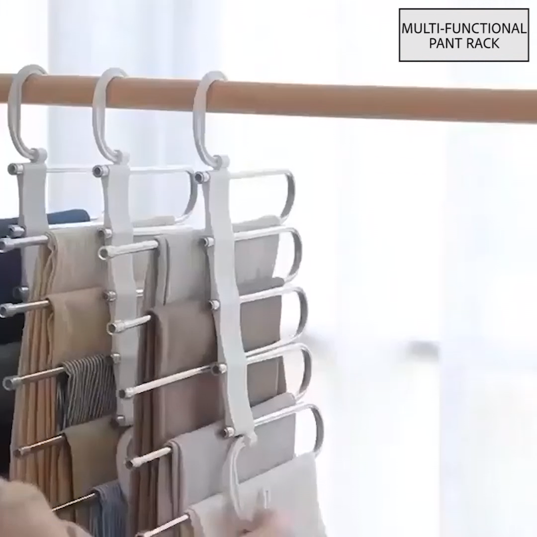 Multi-Functional Pants Rack -   13 DIY Clothes Storage shelves ideas