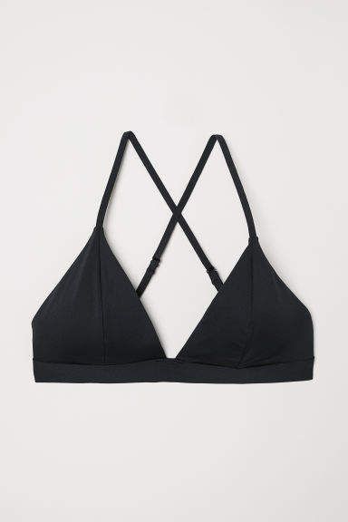 Padded Triangle Bikini Top - Black - Ladies | H&M US -   14 DIY Clothes Bra bikini tops ideas