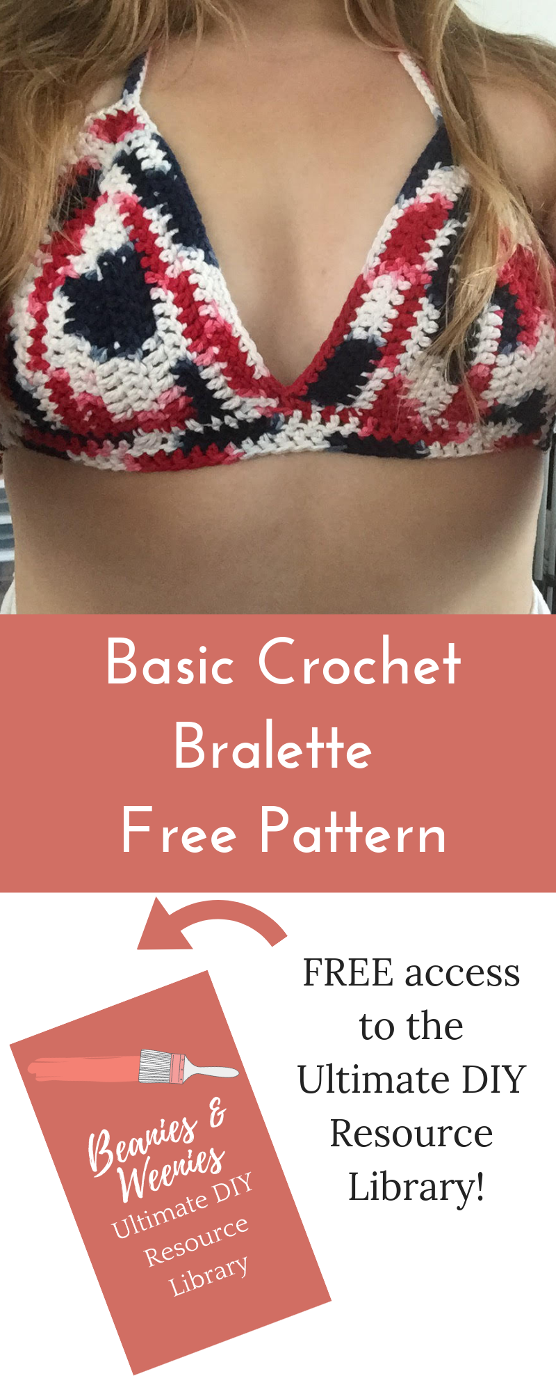 Red White & Blue: Basic Crochet Bralette Pattern for the 4th of July -   14 DIY Clothes Bra bikini tops ideas