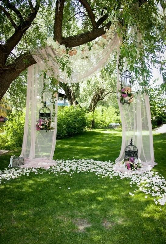 Wedding Spring Green Park Grassland Curtain Backdrop Background -   14 wedding Backyard backdrop ideas