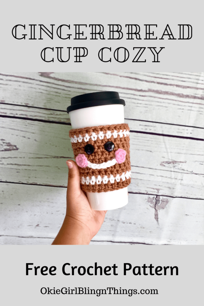 Gingerbread Cup Cozy - Free Crochet Pattern - OkieGirlBling'n'Things -   15 knitting and crochet cup cozies ideas