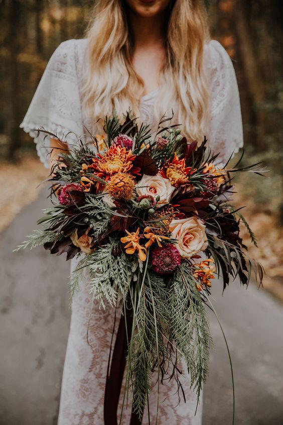 Fall Wedding Color Schemes -   15 wedding Forest bouquet ideas