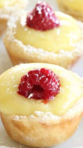Lemon Raspberry Mini Puff Pastry Tarts - Mom Endeavors -   16 brunch desserts ideas