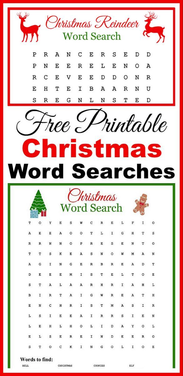 Free Printable Christmas Word Searches for Kids (and Adults!) -   16 holiday Word for kids ideas