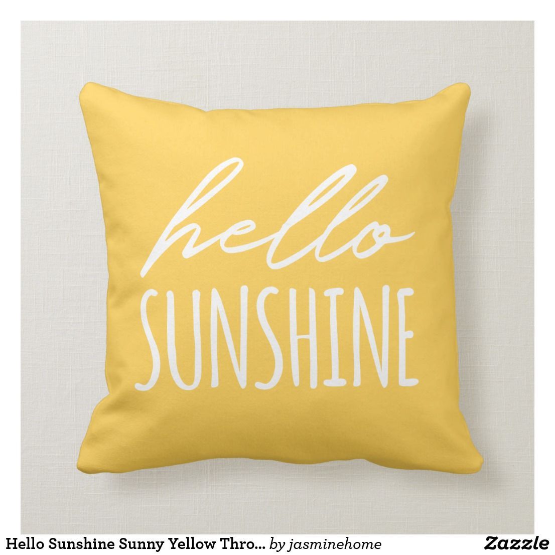 Hello Sunshine Sunny Yellow Throw Pillow | Zazzle.com -   16 room decor Yellow etsy ideas