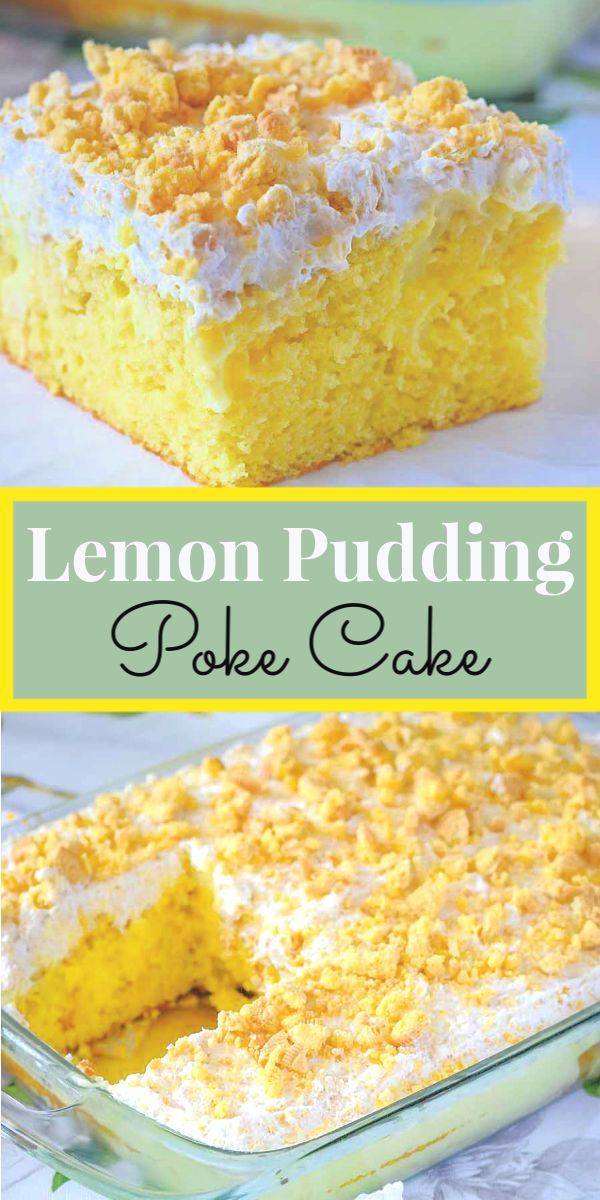 Lemon Pudding Poke Cake -   17 cake Easy whipped topping ideas
