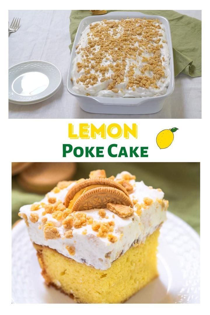 Lemon Pudding Poke Cake -   17 cake Easy whipped topping ideas