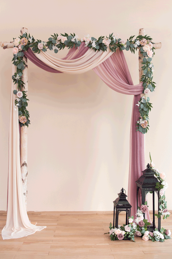 Wedding Arch FLower Garland 6.5Ft 2 Rows -  Blush -   17 easy wedding Backdrop ideas