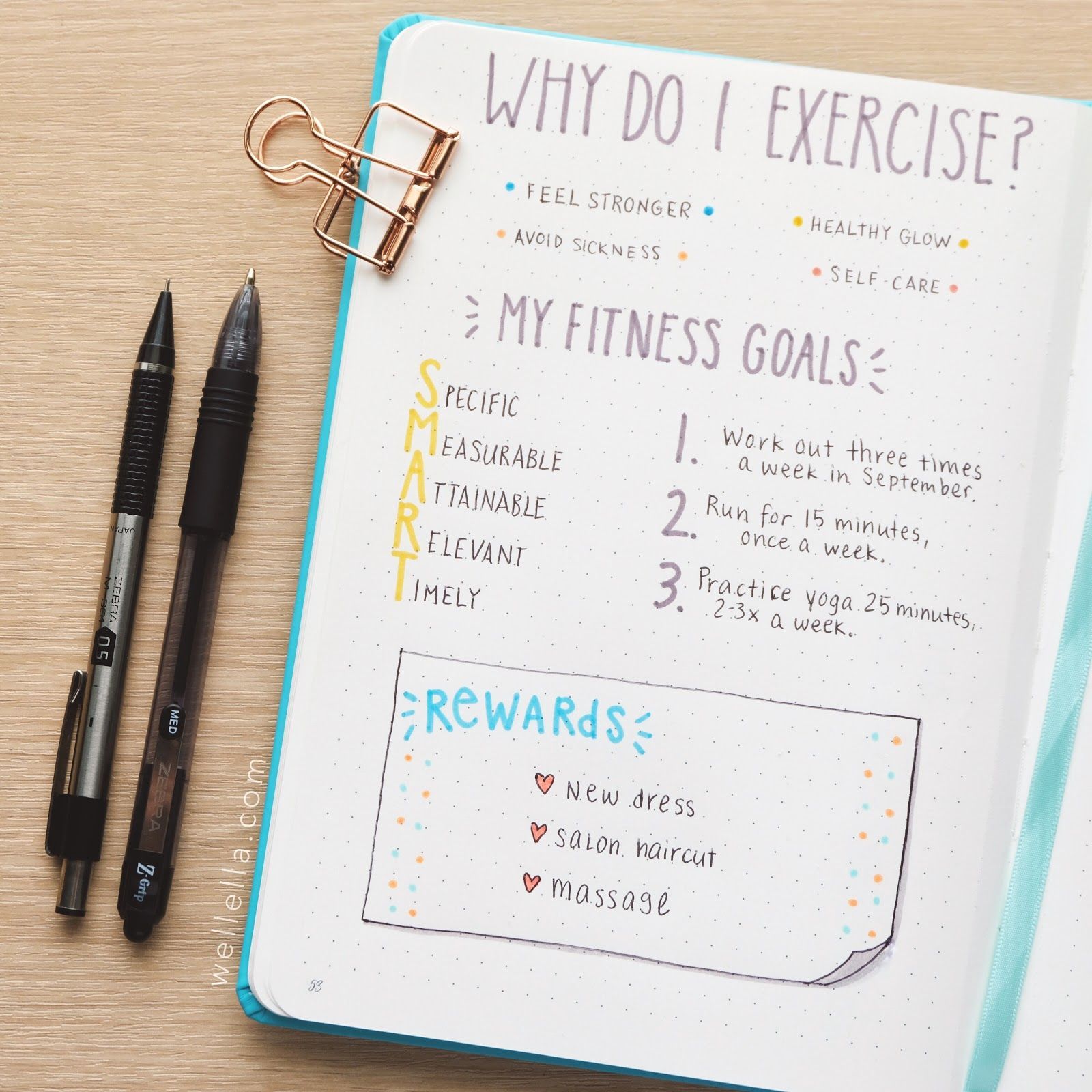 Bujo - Fitness Bullet Journal Page Ideas To Help You Track Your Exercise Goals In 2020 -   17 fitness Journal exercise ideas