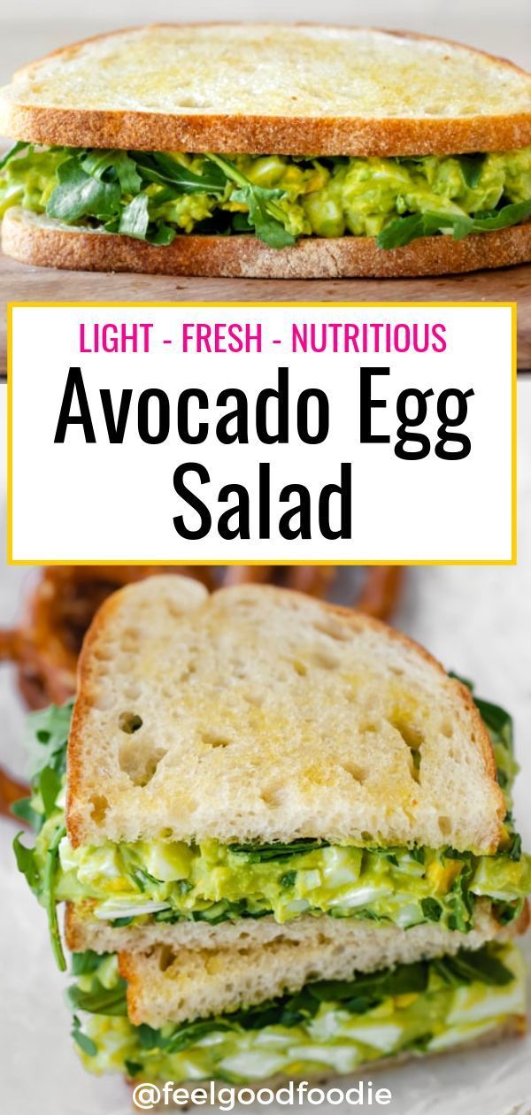 Avocado Egg Salad -   18 healthy recipes Vegetarian sandwich ideas