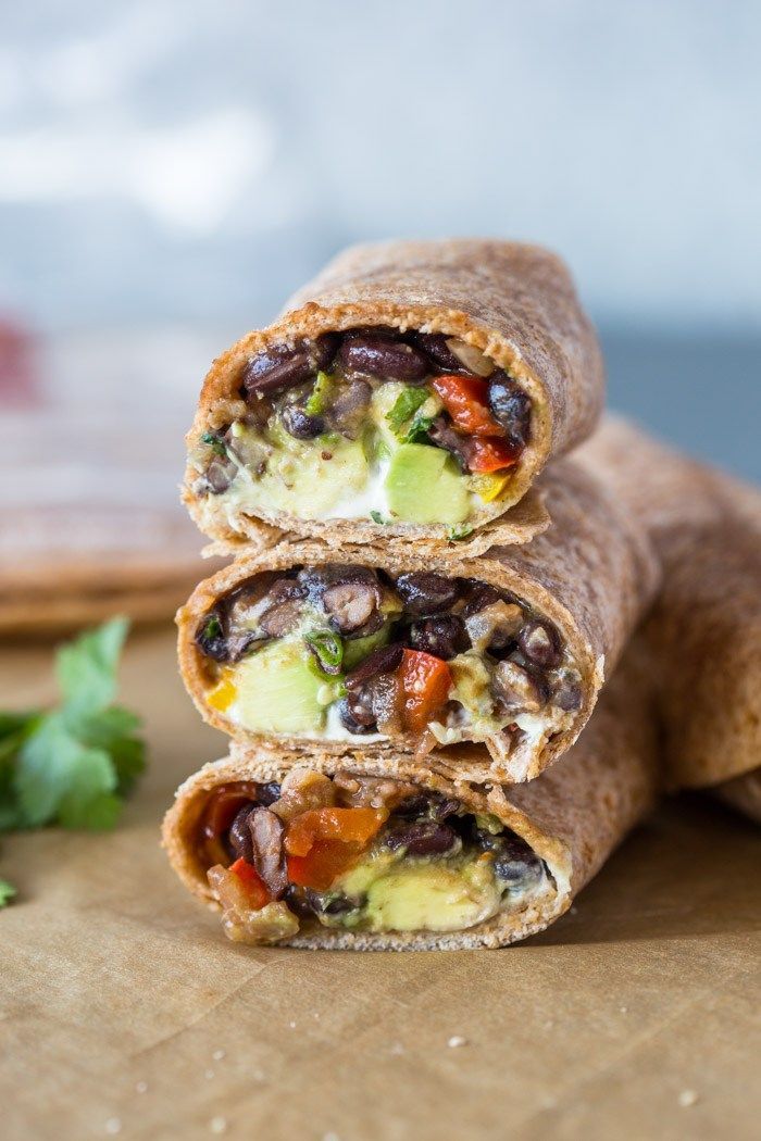 Black Bean and Avocado Wraps -   18 healthy recipes Vegetarian sandwich ideas
