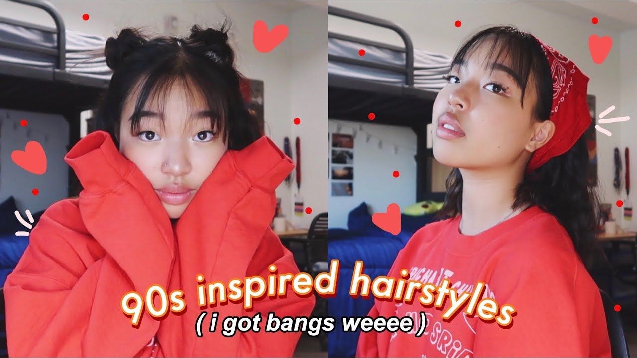 cute ‘n' easy 90s inspired hairstyles рџ’ђ (bangs friendly) -   11 hairstyles For School with bangs ideas