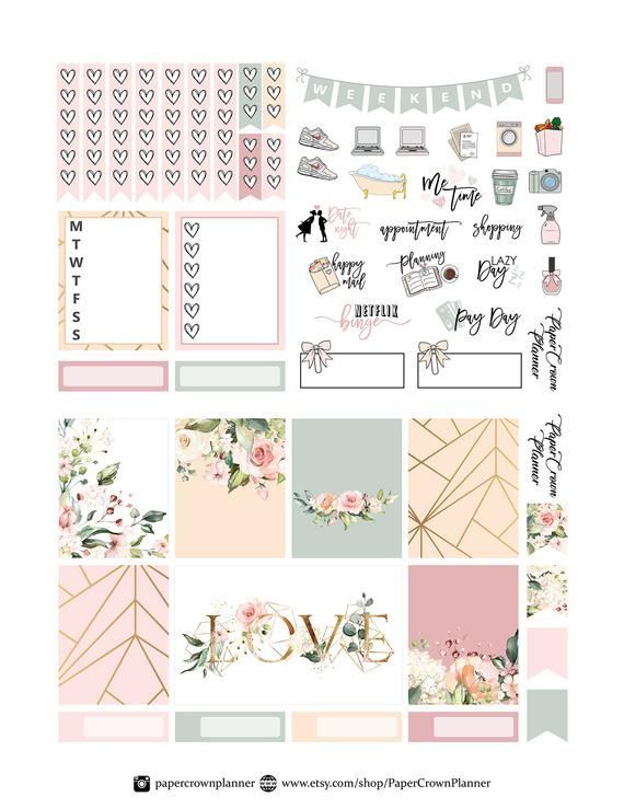 LOVE Printable Planner Stickers for Erin Condren Planner/Valentines Day Sticker Kit/Weekly Kit/Anniversary/Wedding Planner Stickers -   12 wedding Planner ordner ideas