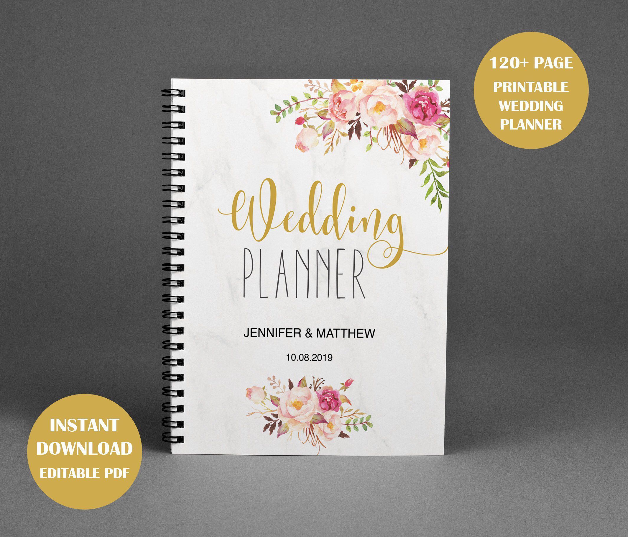 Wedding Planner, Wedding Planning Book, Printable Wedding Planner, Wedding Binder Template, Ultimate, DIY Checklist, Instant Download  WDP01 -   12 wedding Planner ordner ideas