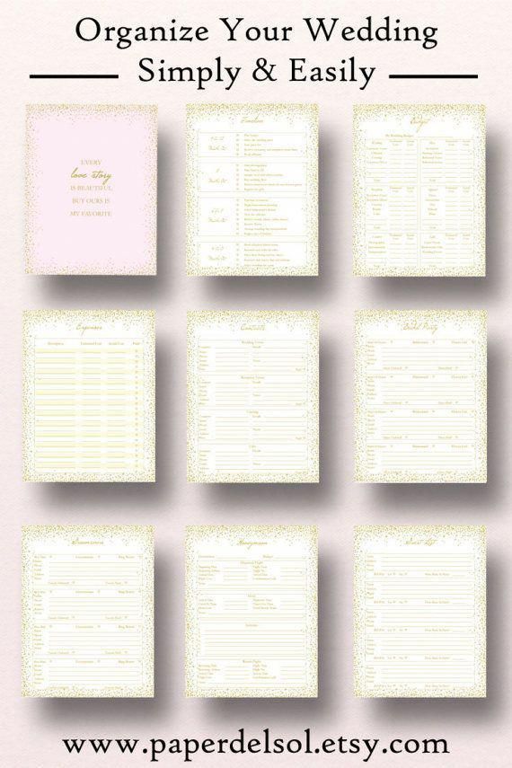 Wedding Planner Book, Wedding Planner Printable, Planning Binder Printables, Checklist Planning Printables, Organization, Instant Download -   12 wedding Planner ordner ideas
