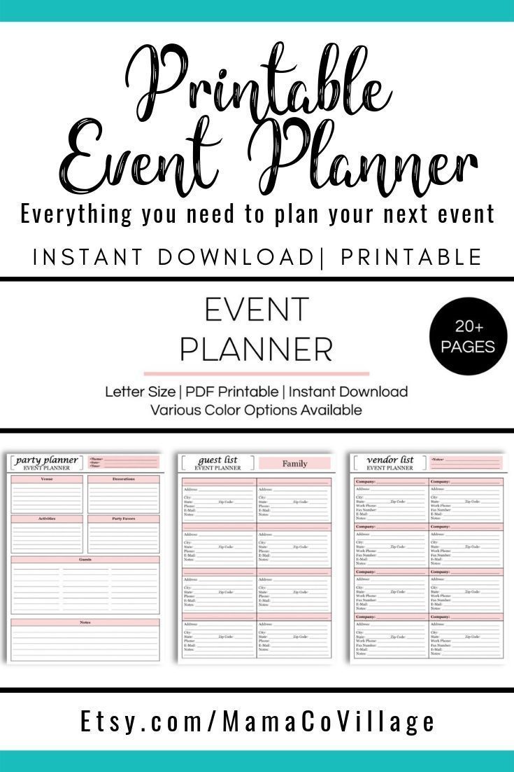 Event Planner | Party Planner | Event Planning Printable | Event Planning List | Party Printable | Printable Planner | PDF Instant Download -   14 Event Planning Career products ideas