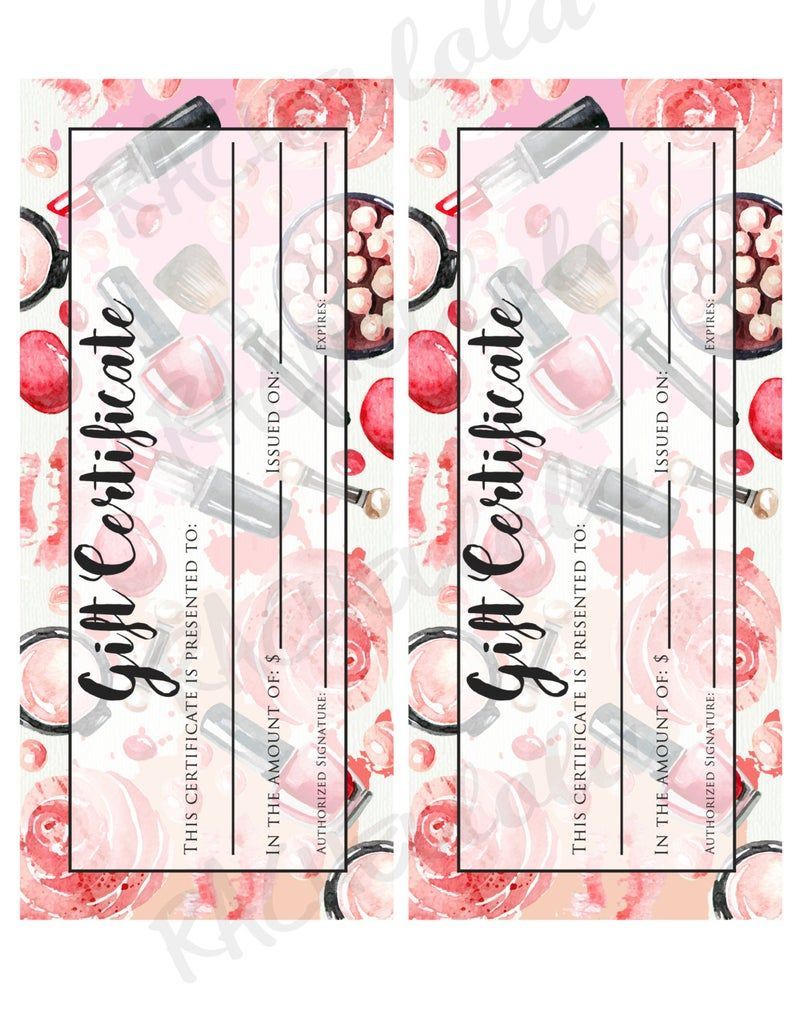 Printable Makeup Gift Certificate template, Mary kay, Avon, Voucher card, Arbonne, Salon Stylist, Mothers day, Instant digital download -   14 makeup Pink mary kay ideas