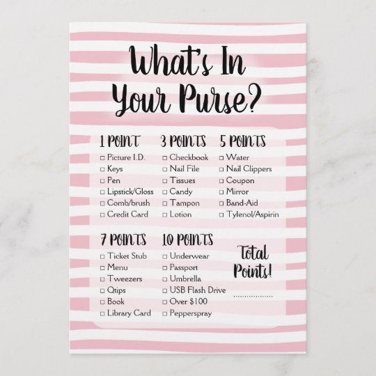 What's In Your Purse Game Pink White Shower | Zazzle.com -   14 makeup Pink mary kay ideas