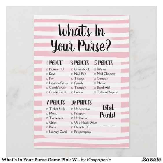 What's In Your Purse Game Pink White Shower | Zazzle.com -   14 makeup Pink mary kay ideas