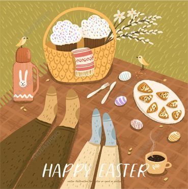 Cute Happy Easter! -   15 cake Illustration illustrators ideas