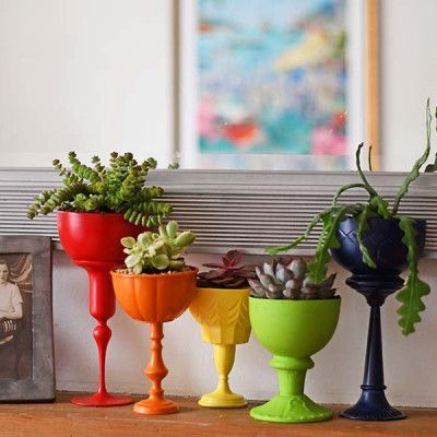 How To Make Repurposed Planters For Succulents - Pillar Box Blue -   16 repurpose plants Potted ideas