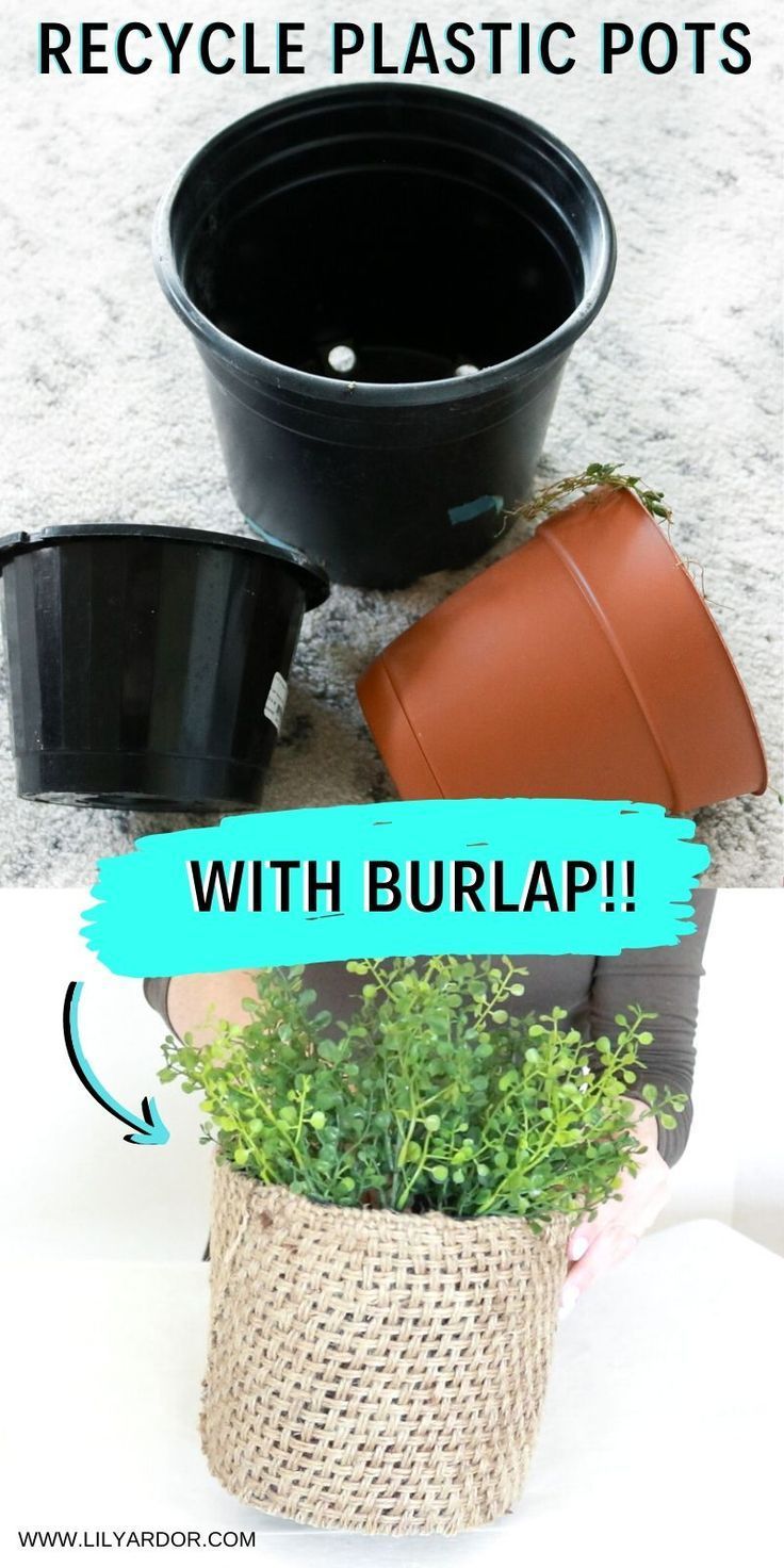 Old Planter Makeover With Burlap and Plaster -   16 repurpose plants Potted ideas